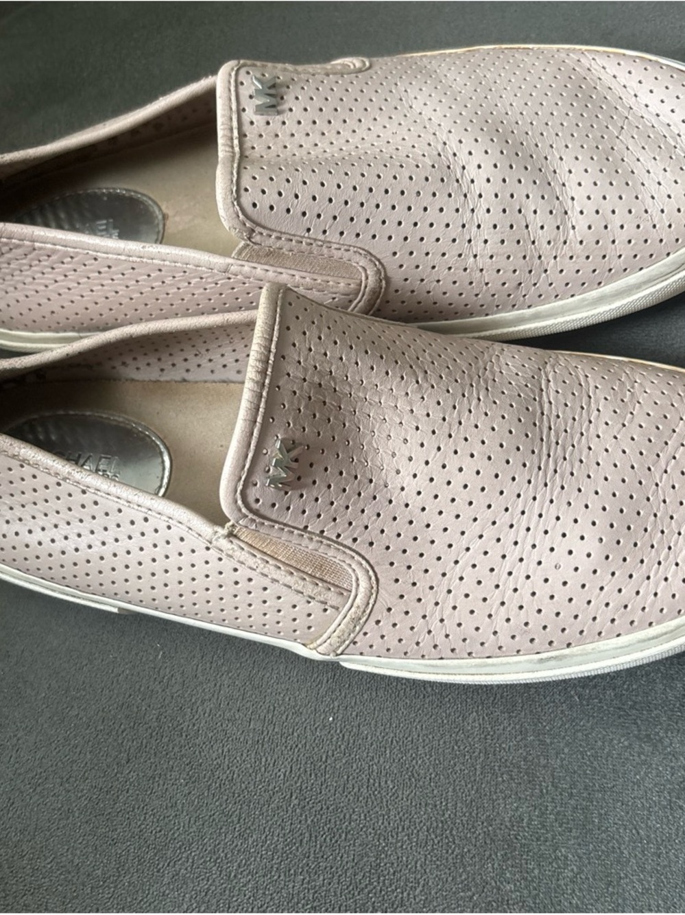 Michael Kors Perforated Slip-On Loafers in Light Blush